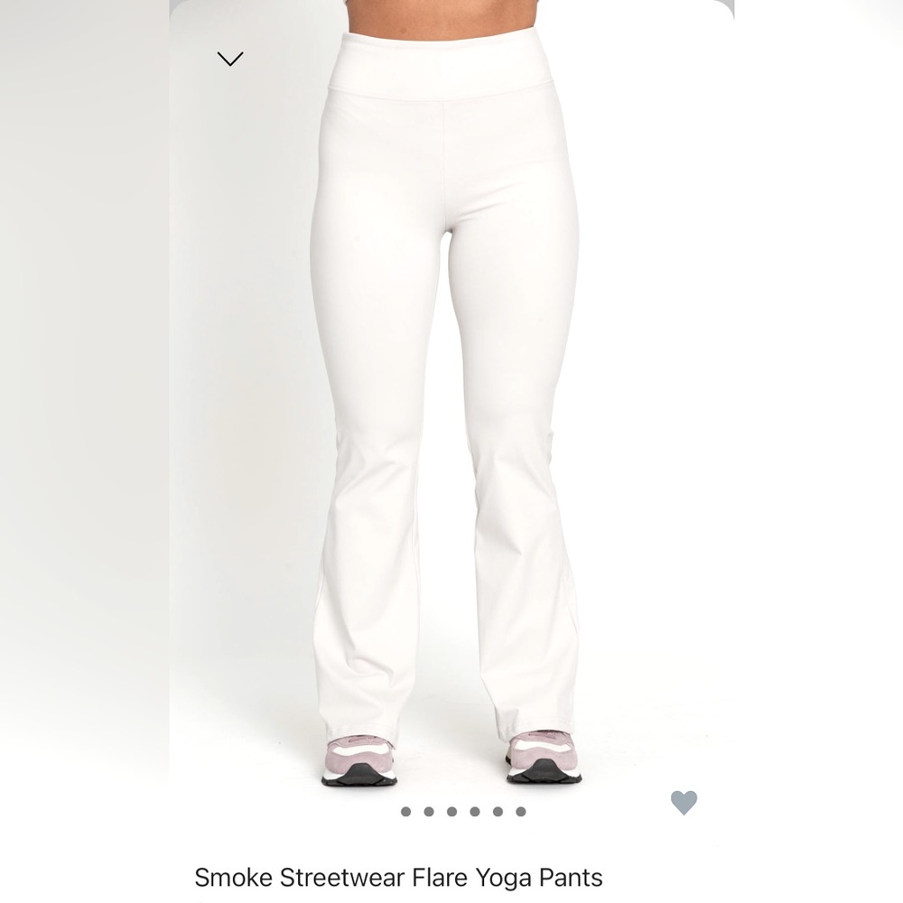 GOLDHINGE smoke Streetwear FLARE leggings SIZE SMALL, White 🦢🤍